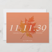 Fall Leaf Burnt Orange Terracotta 3 Foto Wedding Save The Date (Vorderseite)