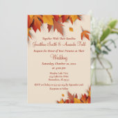Fall Leaf Classic Wedding Einladung (Stehend Vorderseite)