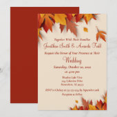 Fall Leaf Classic Wedding Einladung (Vorne/Hinten)