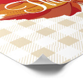 Fall Leaf Danke White Kariert Poster (Ecke)