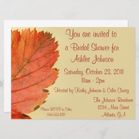 Fall Leaf Einladung (Vorne/Hinten)