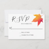 Fall Leaf Elegant Reaktion auf Hochzeiten UAWG RSVP Karte (Vorderseite)