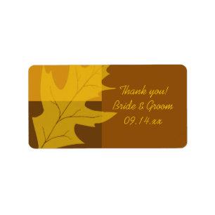 Fall Leaf Farbe Block Hochzeit Vielen Dank für Tag Adressaufkleber
