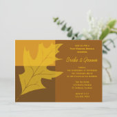 Fall Leaf Farbe Block Post Hochzeitssfeier Einladung (Stehend Vorderseite)