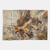 Fall Leaf Frozen Marsch Natur Geschirrtuch (Horizontal)