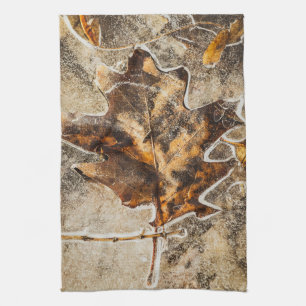 Fall Leaf Frozen Marsch Natur Geschirrtuch