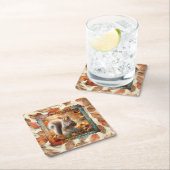 Fall Leaf Funny Squirrel Paper Untersetzer (Vor Ort)