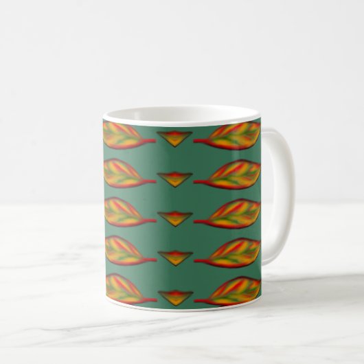 Fall Leaf Gemustert gestrichen Kaffeetasse (VorderseiteRechts)