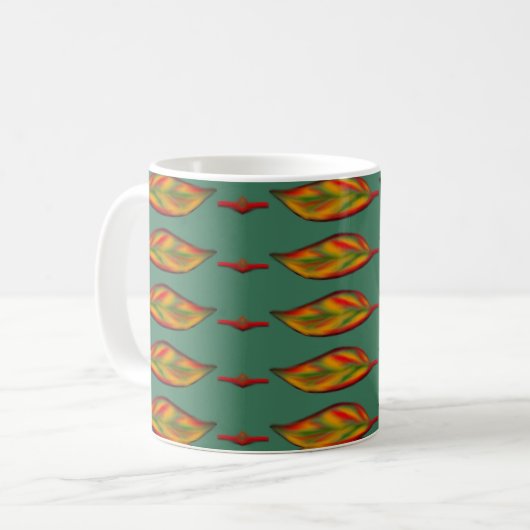 Fall Leaf Gemustert gestrichen Kaffeetasse (Vorderseite Links)