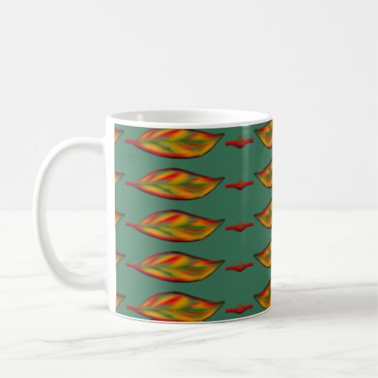 Fall Leaf Gemustert gestrichen Kaffeetasse (Links)