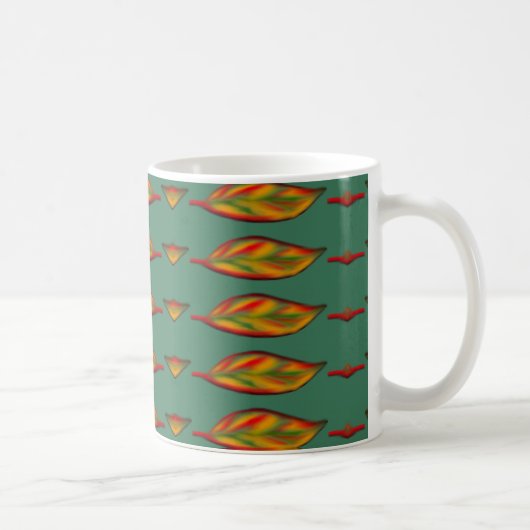 Fall Leaf Gemustert gestrichen Kaffeetasse (Rechts)