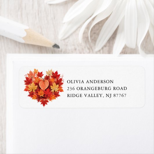 Fall Leaf Heart Rücksendeadresse (Insitu)