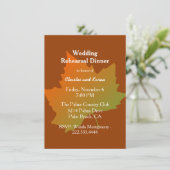 Fall Leaf Hochzeit Probe Dinner Einladung (Stehend Vorderseite)