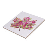 Fall Leaf Kunst - Boho Wasserfarbe Lila Fliese (Seite)