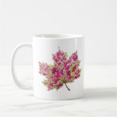 Fall Leaf Kunst - Boho Wasserfarbe Lila Kaffeetasse (Links)