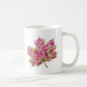Fall Leaf Kunst - Boho Wasserfarbe Lila Kaffeetasse