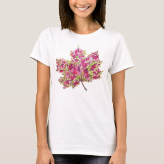 Fall Leaf Kunst - Boho Wasserfarbe Lila T-Shirt