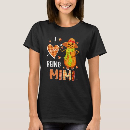 Fall Leaf Mimi Pumpkin Snowman Thanksgiving Autumn T-Shirt (Vorderseite)