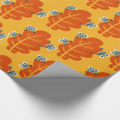 Fall Leaf mit Niedlichem Bugs gelbes Orangenmuster Geschenkpapier (Ecke)