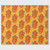 Fall Leaf mit Niedlichem Bugs gelbes Orangenmuster Geschenkpapier (Flach)