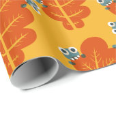 Fall Leaf mit Niedlichem Bugs gelbes Orangenmuster Geschenkpapier (Rolleneckpunkt)