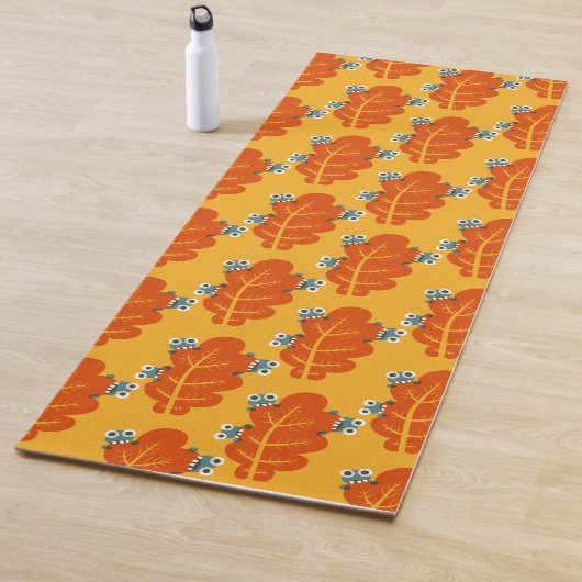 Fall Leaf mit Niedlichem Bugs gelbes Orangenmuster Yogamatte (Beispiel)