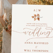 Fall Leaf Monogram Wappen Moderne Elegante Hochzei Einladung