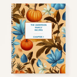 Fall Leaf Pumpkin Design Familienrezeptbuch Notizblock