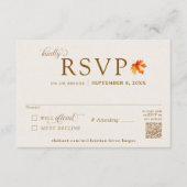 Fall Leaf Rustikale Beige Herbst Hochzeit QR-UAWG Begleitkarte (Vorderseite)