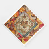 Fall Leaf Rustikales Herbstpapier Napkin Serviette (Ecke)