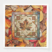 Fall Leaf Rustikales Herbstpapier Napkin Serviette (Vorderseite)