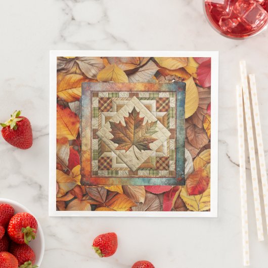 Fall Leaf Rustikales Herbstpapier Napkin Serviette (Beispiel)
