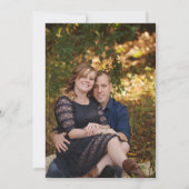 Fall Leaf Terracotta Calligraphy Verlobung Foto Einladung (Rückseite)