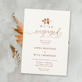 Fall Leaf Terracotta Soft Calligraphy Verlobung Einladung