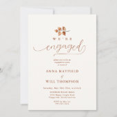 Fall Leaf Terracotta Soft Calligraphy Verlobung Einladung (Vorderseite)