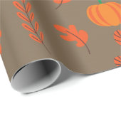 Fall Leaf und Pumpkin Nahtlose Wrapping Paper Joy Geschenkpapier (Rolleneckpunkt)