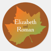 Fall Leaf Wedding Stickers (Vorderseite)