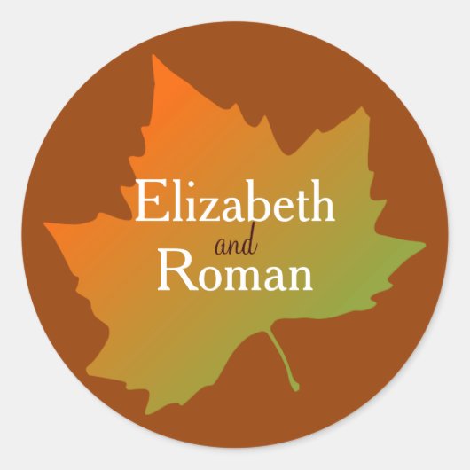 Fall Leaf Wedding Stickers (Vorderseite)