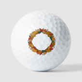Fall Leaf Wreath Circle Golfball (Vorderseite)