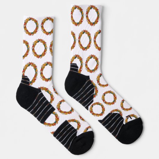 Fall Leaf Wreath Circle Socken (Rechts)
