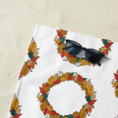 Fall Leaf Wreath Circle Strandtuch (Beispiel)