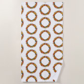 Fall Leaf Wreath Circle Strandtuch (Vorderseite)