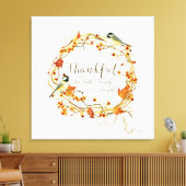 Fall Leaf Wreath Dankbarkeit Faith Family Friends Leinwanddruck (Insitu (Wohnzimmer))