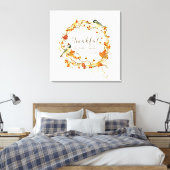 Fall Leaf Wreath Dankbarkeit Faith Family Friends Leinwanddruck (Insitu (Schlafzimmer))