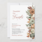 Fall Leave Thanksgiving Dinner Rustic Pumpkin Einladung (Vorderseite)