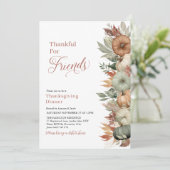 Fall Leave Thanksgiving Dinner Rustic Pumpkin Einladung (Stehend Vorderseite)