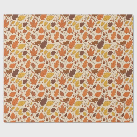 Fall Leaves and Acorns Seamless Geschenkpapier (Flach)