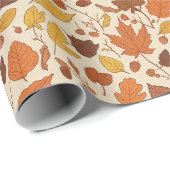 Fall Leaves and Acorns Seamless Geschenkpapier (Rolleneckpunkt)