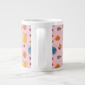 Fall Leaves and Gourds on Pink Background Jumbo-Tasse (Rückseite)