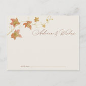 Fall Leaves Bridal Shower Advice Card Postkarte (Vorderseite)